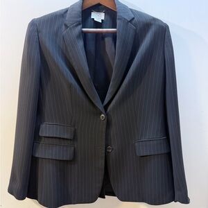LOFT Black Pinstripe Blazer